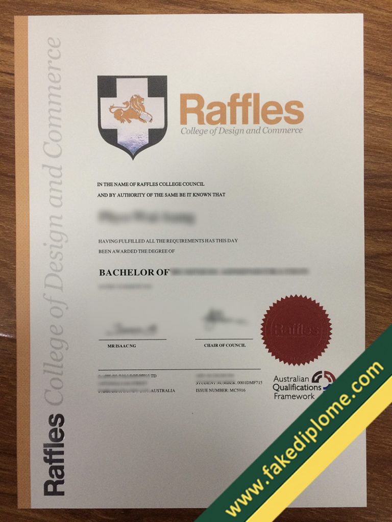FAKE Raffles College of Design and Commerce diploma, Raffles College of Design and Commerce fake degree