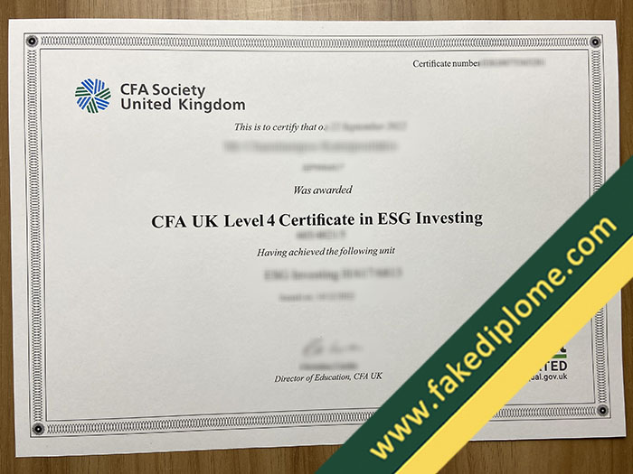 CFA ESG Investment fake diploma, CFA ESG Investment fake certificate, buy fake degree