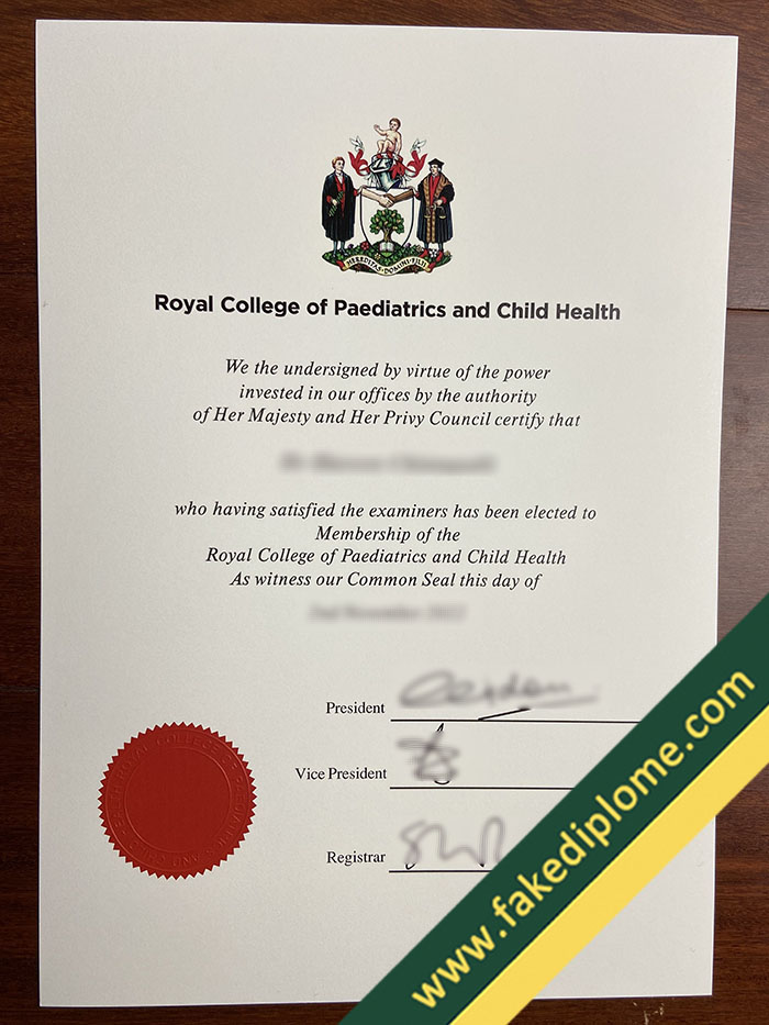 RCPCH diploma RCPCH diploma Royal College of Paediatrics and Child Health Fake Diploma, Buy RCPCH Fake Certificate