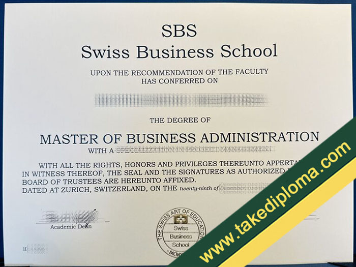 SBS Swiss Business School diploma, SBS Swiss Business School fake degree, SBS Swiss Business School fake certificate
