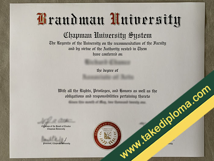 Brandman University diploma, Brandman University fake degree, Brandman University fake transcript
