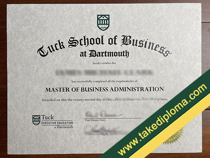 Tuck School of Business fake diploma, Tuck School of Business degree, Tuck School of Business certificate