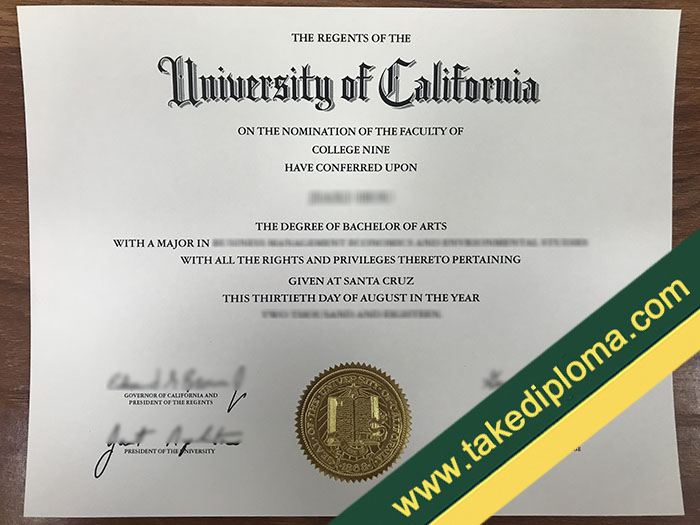 UC Santa Cruz fake diploma, UC Santa Cruz degree, UC Santa Cruz fake certificate