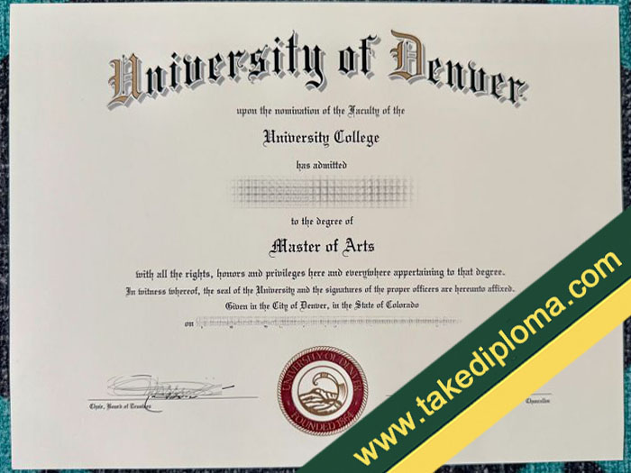 University of Denver diploma, University of Denver fake degree, University of Denver certificate