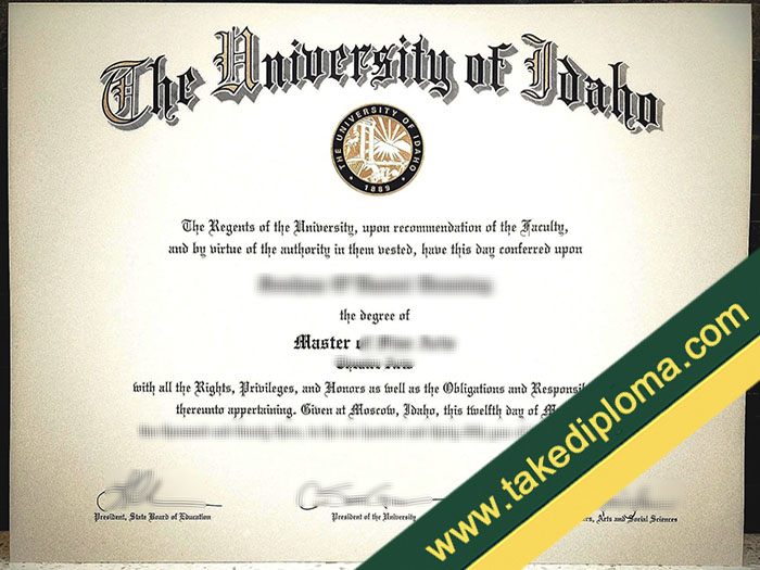 University of Idaho diploma, University of Idaho fake degree, University of Idaho certificate