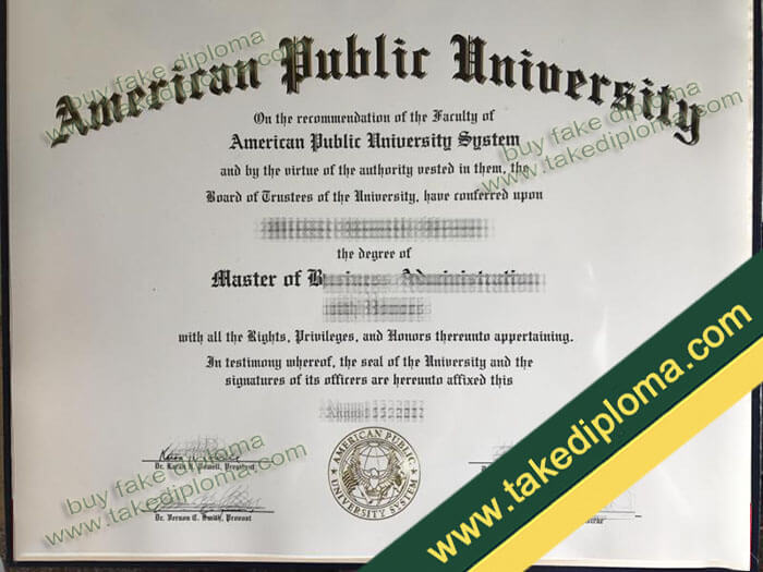 American Public University diploma, American Public University fake degree, American Public University certificate
