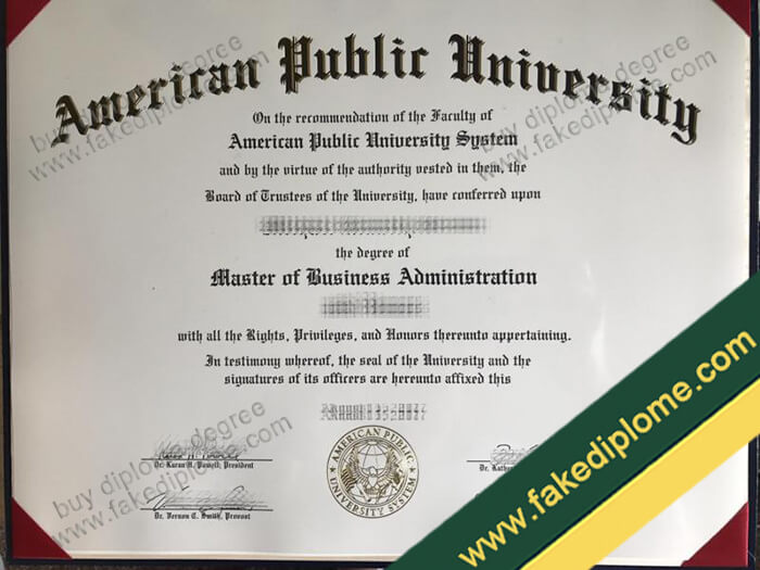 American Public University diploma, American Public University fake degree, American Public University certificate