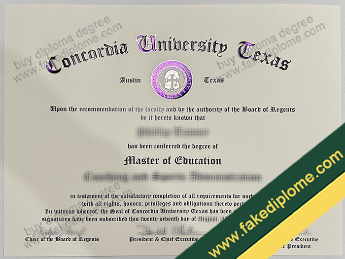 Concordia University Texas diploma, Concordia University Texas fake degree, Concordia University Texas certificate