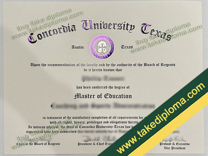 Concordia University Texas diploma, Concordia University Texas fake degree, Concordia University Texas certificate