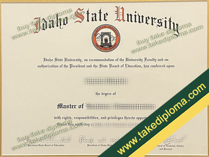 Idaho State University diploma, Idaho State University fake degree, Idaho State University certificate