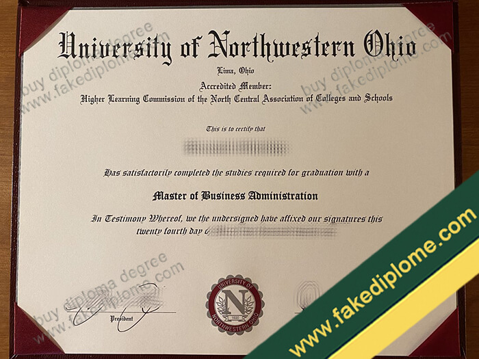 University of Northwestern Ohio diploma, University of Northwestern Ohio fake degree, University of Northwestern Ohio certificate