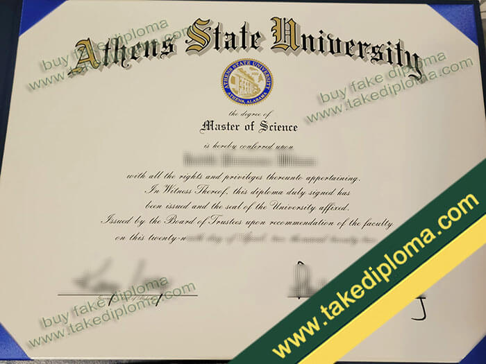 Athens State University diploma sample example, Athens State University fake degree