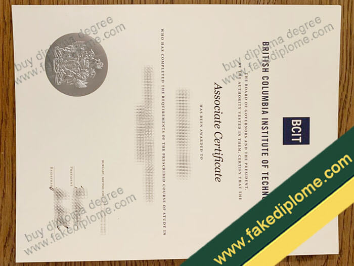 BCIT diploma, BCIT certificate, BCIT diploma sample