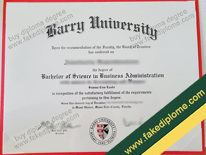 Barry University diploma, Barry University degree, Barry University certificate