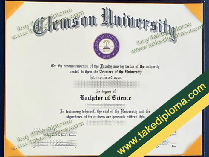 Clemson University diploma, Clemson University degree, Clemson University certificate