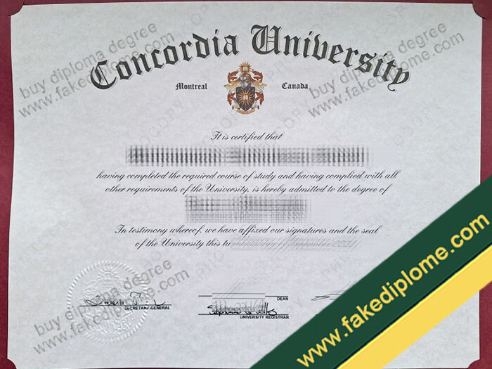 Concordia University diploma, Concordia University degree, Concordia University certificate