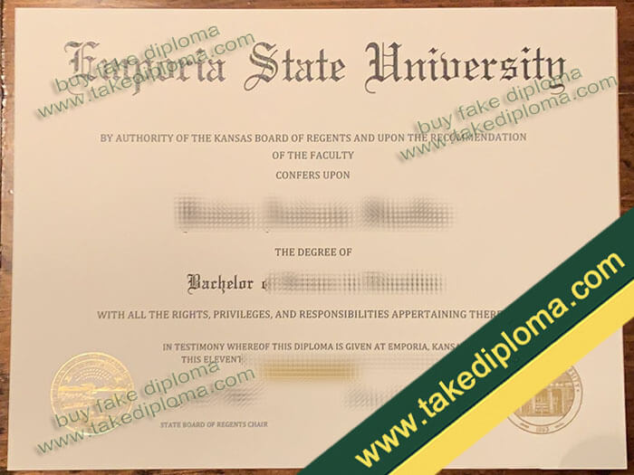 Emporia State University diploma, Emporia State University degree, Emporia State University certificate