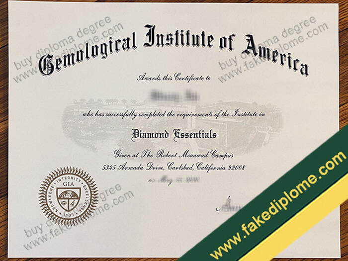 Gemological Institute of America diploma, Gemological Institute of America certificate sample,
