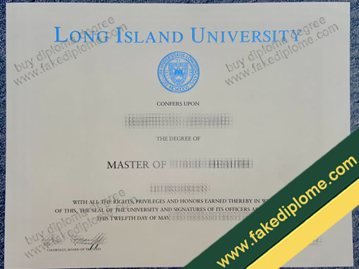 Long Island University diploma sample, Long Island University fake degree, Long Island University certificate