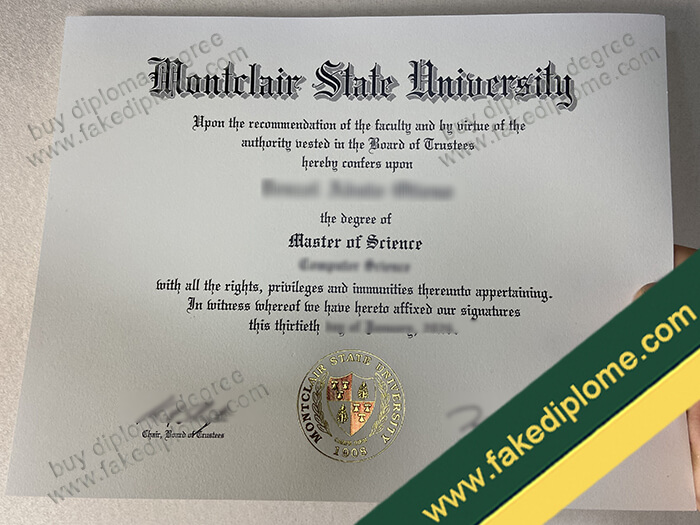 Montclair State University diploma, Montclair State University degree, Montclair State University certificate