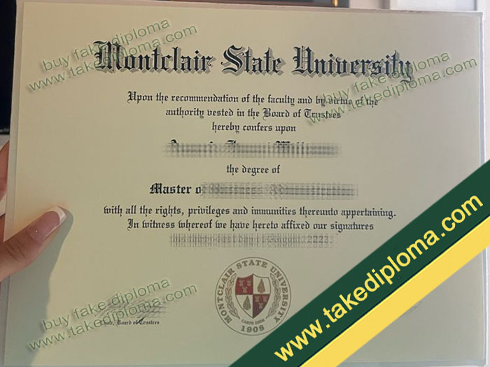 Montclair State University diploma, Montclair State University degree, Montclair State University certificate