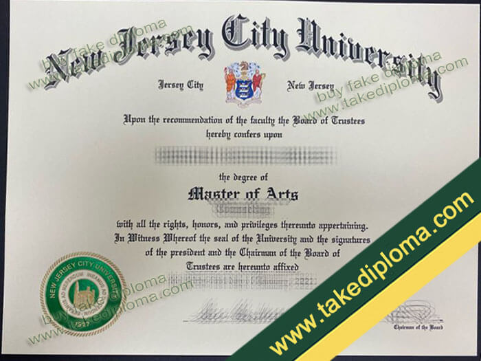 New Jersey City University diploma, New Jersey City University degree, New Jersey City University certificate