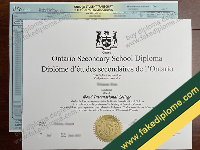 OSSD diploma, OSSD certificate sample