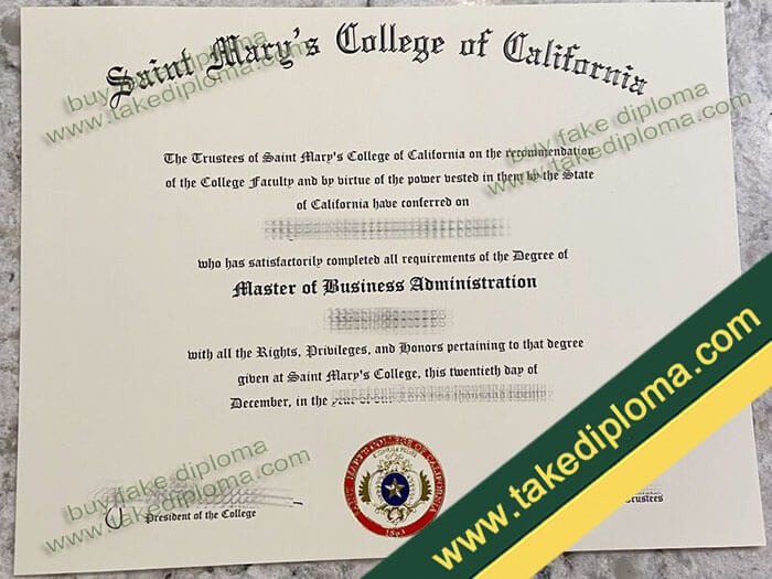 Saint Mary's College of California diploma, Saint Mary's College of California degree, Saint Mary's College of California certificate