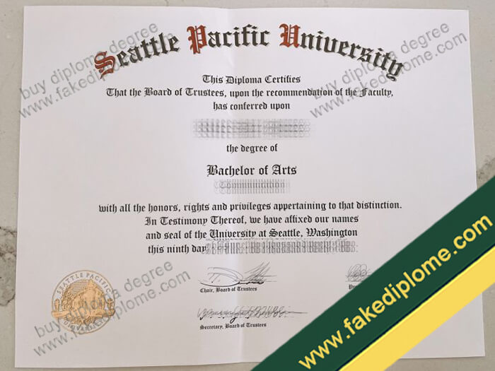Seattle Pacific University diploma, Seattle Pacific University fake degree, Seattle Pacific University certificate sample example