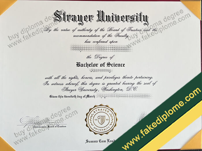 Strayer University diploma, Strayer University degree, Strayer University certificate sample