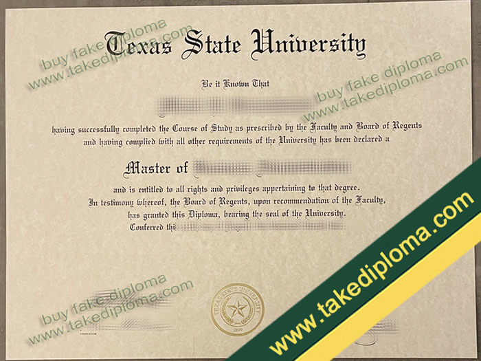 Texas State University diploma, Texas State University fake degree, Texas State University certificate