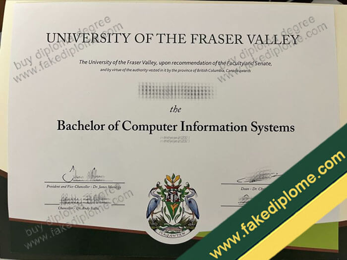 The University of the Fraser Valley diploma, The University of the Fraser Valley degree, The University of the Fraser Valley certificate