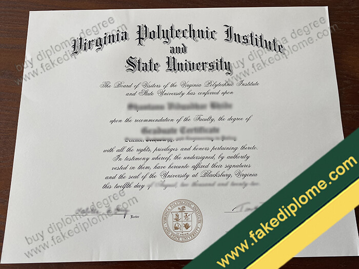 Virginia Polytechnic Institute and State University diploma, Virginia Polytechnic Institute and State University degree, Virginia Polytechnic Institute and State University certificate