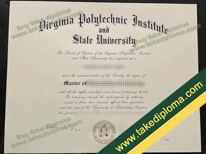 Virginia Polytechnic Institute and State University diploma, Virginia Polytechnic Institute and State University degree, Virginia Polytechnic Institute and State University certificate