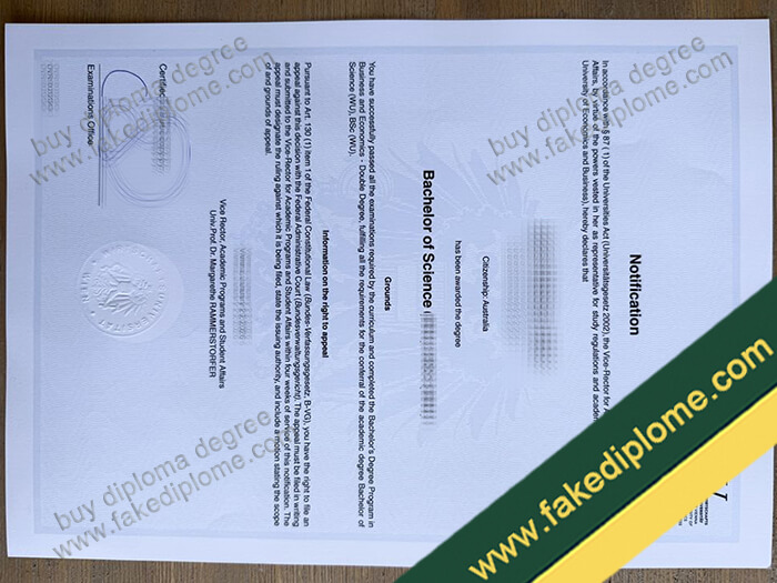 Wirtschaftsuniversität Wien diploma, Wirtschaftsuniversität Wien degree, Wirtschaftsuniversität Wien certificate