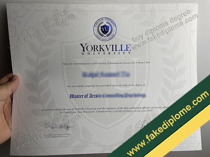 Yorkville University diploma, Yorkville University degree, Yorkville University certificate