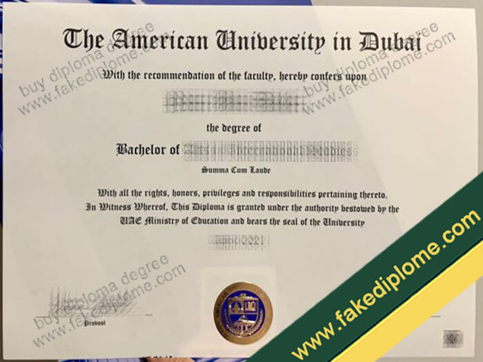 American University in Dubai diploma, American University in Dubai degree, American University in Dubai certificate