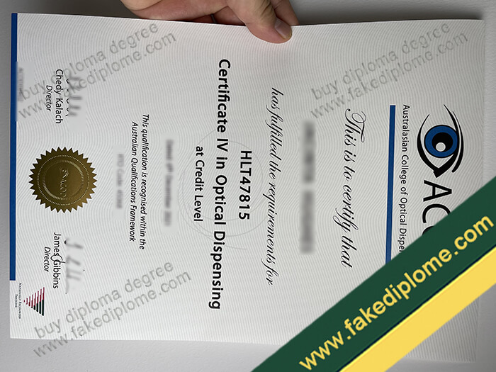 ACOD diploma, ACOD certificate
