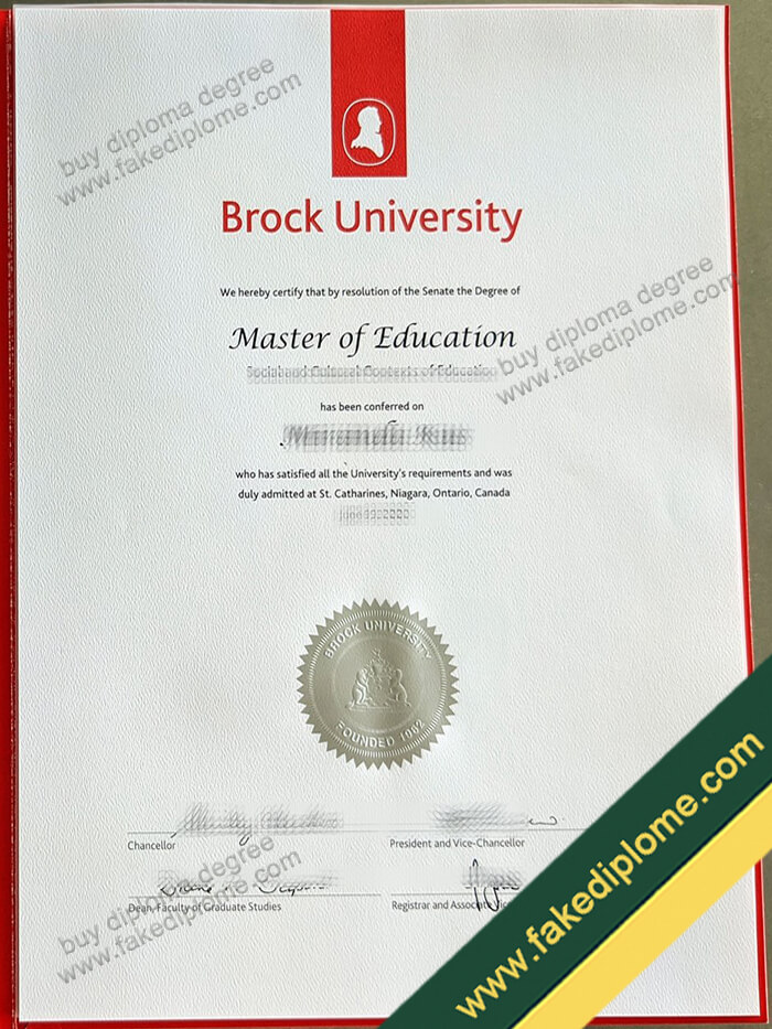 Brock University diploma, Brock University degree, Brock University certificate