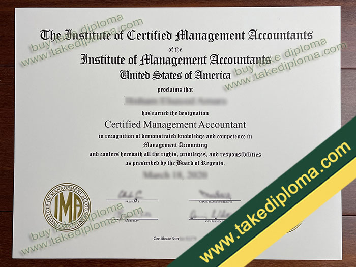 CMA diploma, CMA certificate sample