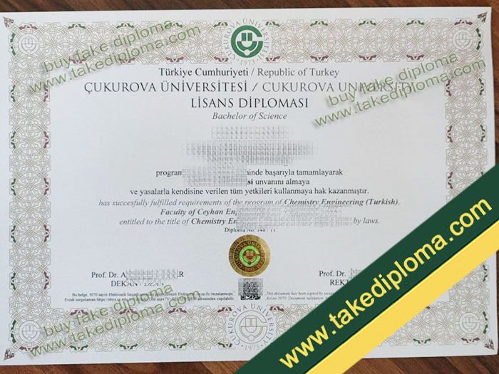 Çukurova Üniversitesi diploma, Çukurova Üniversitesi degree, Çukurova Üniversitesi certificate