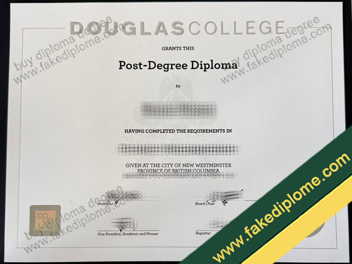 Douglas College diploma, Douglas College certificate, Douglas College transcript