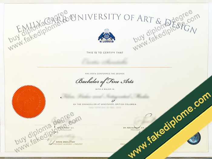Emily Carr University of Art and Design diploma, Emily Carr University of Art and Design degree, Emily Carr University of Art and Design certificate