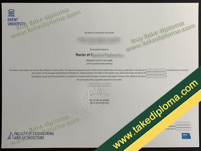 Ghent University diploma, Ghent University degree, Ghent University certificate