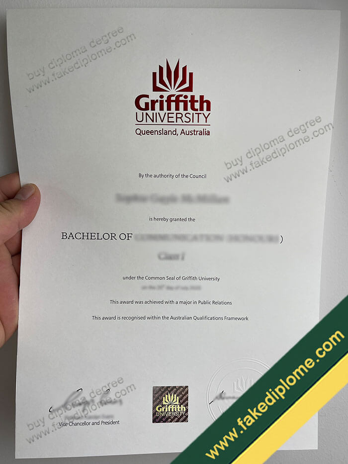 Griffith University diploma, Griffith University degree, Griffith University certificate