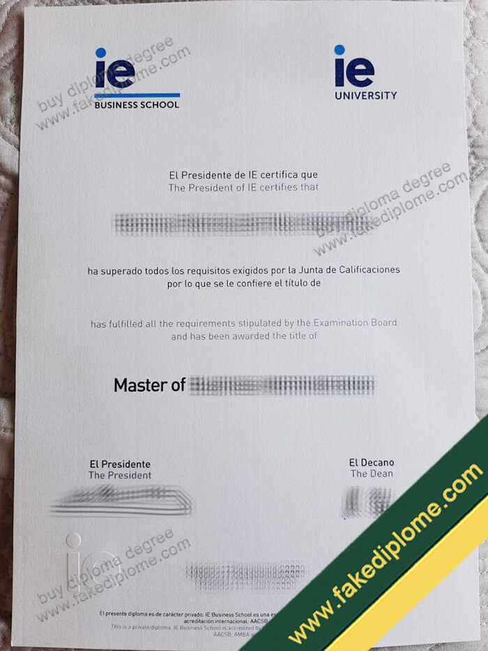 IE Business School diploma, IE Business School degree, IE Business School certificate