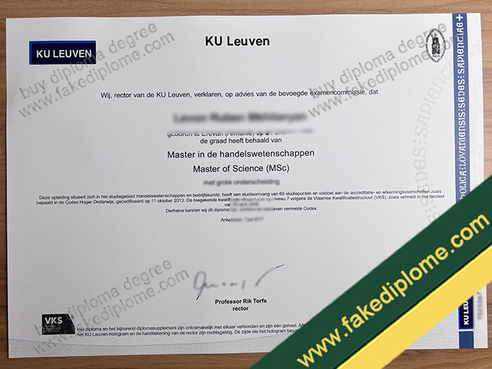KU Leuven diploma, KU Leuven degree, KU Leuven certificate