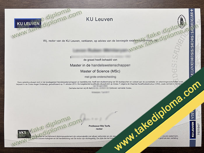 KU Leuven diploma, KU Leuven degree, KU Leuven certificate