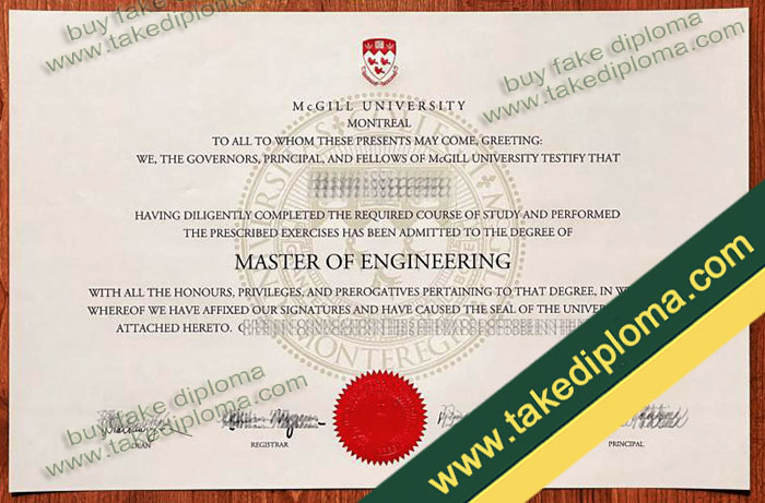 McGill University diploma, McGill University degree, McGill University certificate