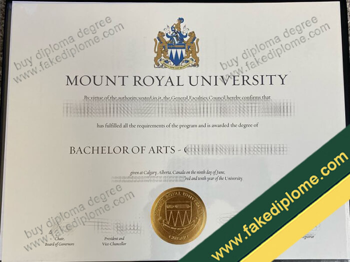 Mount Royal University diploma, Mount Royal University degree, Mount Royal University certificate